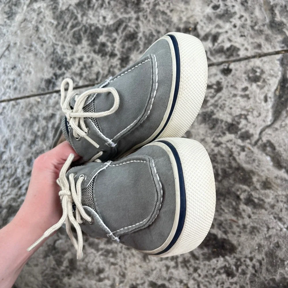 Sperry Top-Sider Bahama Mens Grey Canvas Boat Shoes Sneakers 0772830 Size 9